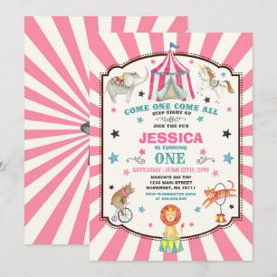 Circus Carnival Birthday Invitation Circus Party Kaart