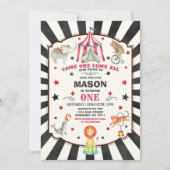 Circus Carnival Birthday Invitation Circus Party Kaart (Voorkant)