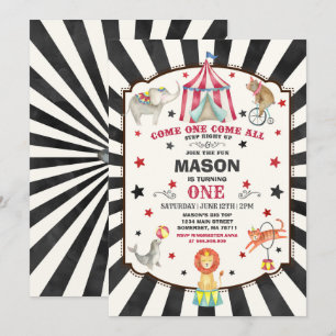 Circus Carnival Birthday Invitation Circus Party Kaart