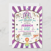 Circus Carnival Birthday Invitation Circus Party Kaart (Voorkant)
