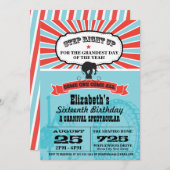 Circus Carnival Birthday Kaart (Voorkant / Achterkant)