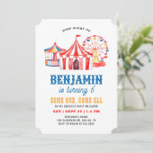 Circus Carnival Birthday Kaart (Staand voorkant)