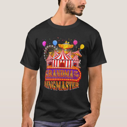 Circus carnival Birthday oma van de ringmeester T-shirt (Voorkant)
