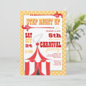 Circus Carnival Birthday Party Big Top Innodiging Kaart (Staand voorkant)