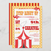 Circus Carnival Birthday Party Big Top Innodiging Kaart (Voorkant / Achterkant)