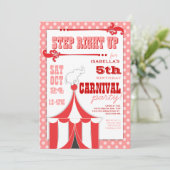 Circus Carnival Birthday Party Big Top Innodiging Kaart (Staand voorkant)