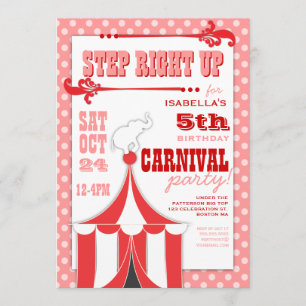 Circus Carnival Birthday Party Big Top Innodiging Kaart