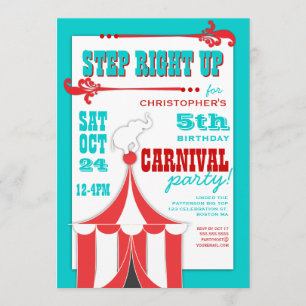 Circus Carnival Birthday Party Big Top Innodiging Kaart