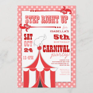 Circus Carnival Birthday Party Big Top Innodiging Kaart