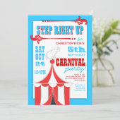 Circus Carnival Birthday Party Big Top Innodiging Kaart (Staand voorkant)
