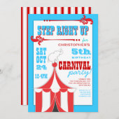 Circus Carnival Birthday Party Big Top Innodiging Kaart (Voorkant / Achterkant)