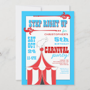 Circus Carnival Birthday Party Big Top Innodiging Kaart