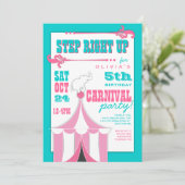 Circus Carnival Birthday Party Big Top Innodiging Kaart (Staand voorkant)