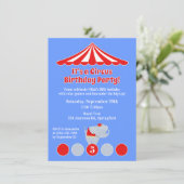 Circus Carnival Birthday Party Invitation Kaart (Staand voorkant)