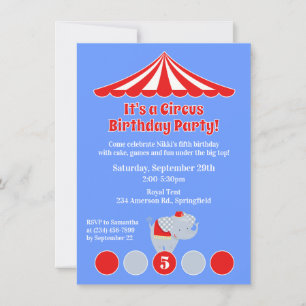 Circus Carnival Birthday Party Invitation Kaart