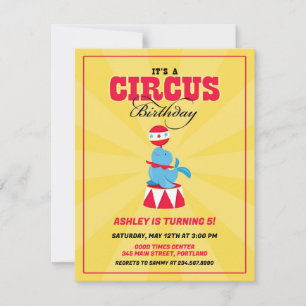 Circus Carnival Birthday Party Invitation Kaart