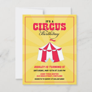 Circus Carnival Birthday Party Invitation Kaart