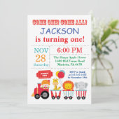 Circus Carnival Birthday Party Invitation Kaart (Staand voorkant)