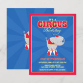 Circus Carnival Birthday Party Invitation Kaart (Voorkant / Achterkant)