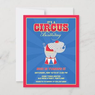 Circus Carnival Birthday Party Invitation Kaart