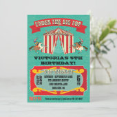Circus Carnival Birthday Party Invitation Kaart (Staand voorkant)