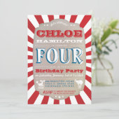 Circus Carnival Birthday Party Invitation Kaart (Staand voorkant)