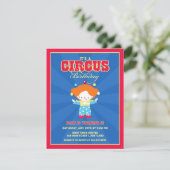 Circus Carnival Birthday Party Invitation Kaart (Staand voorkant)