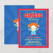 Circus Carnival Birthday Party Invitation Kaart (Voorkant / Achterkant)
