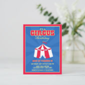 Circus Carnival Birthday Party Invitation Kaart (Staand voorkant)