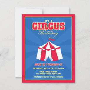 Circus Carnival Birthday Party Invitation Kaart