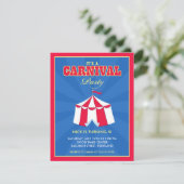 Circus Carnival Birthday Party Invitation Kaart (Staand voorkant)