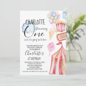 Circus Carnival Birthday Party Invitation Kaart (Staand voorkant)