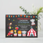 Circus Carnival Birthday Party Invitation Kaart (Staand voorkant)