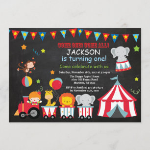 Circus Carnival Birthday Party Invitation Kaart