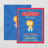 Circus Carnival Birthday Party Invitation Kaart (Voorkant / Achterkant)
