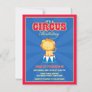 Circus Carnival Birthday Party Invitation Kaart