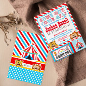 Circus Carnival Birthday Party Invitation Kaart