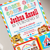 Circus Carnival Birthday Party Invitation Kaart