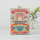 Circus Carnival Birthday Party Invitation Kaart (Staand voorkant)