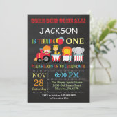 Circus Carnival Birthday Party Invitation Kaart (Staand voorkant)