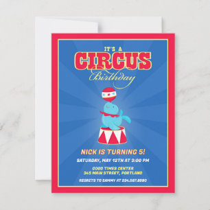 Circus Carnival Birthday Party Invitation Kaart