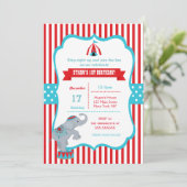 Circus Carnival Birthday Party Invitations Kaart (Staand voorkant)
