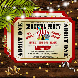Circus Carnival Birthday Party Invitations Kaart