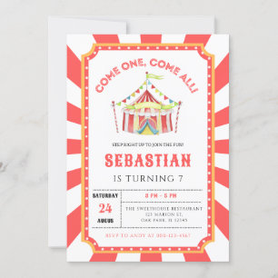Circus Carnival Birthday Party Kaart