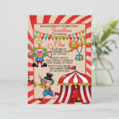 Circus Carnival Birthday Party Kaart (Staand voorkant)