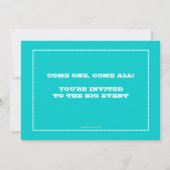 Circus Carnival Birthday Party Ticket Invitation Kaart (Achterkant)