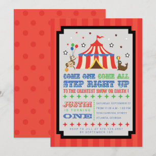 Circus Carnival Birthday Party Ticket Kaart