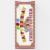 Circus Carnival Birthday Spandoek (Verticaal)