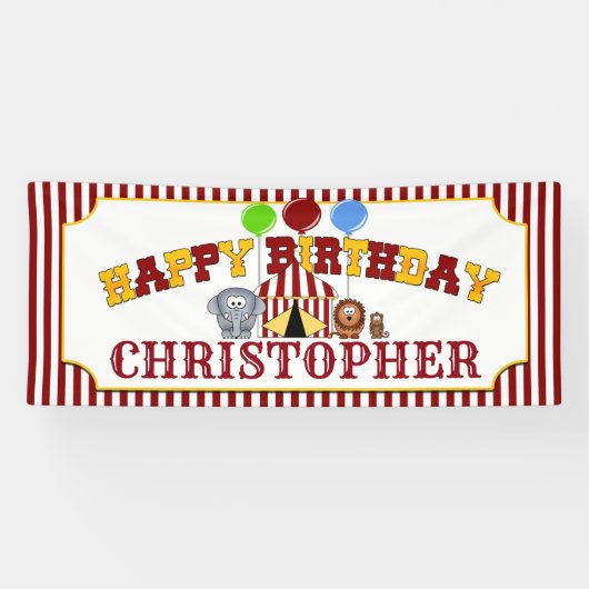 Circus Carnival Birthday Spandoek (Horizontaal)