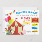 Circus Carnival Birthday Uitnodiging (Voorkant)